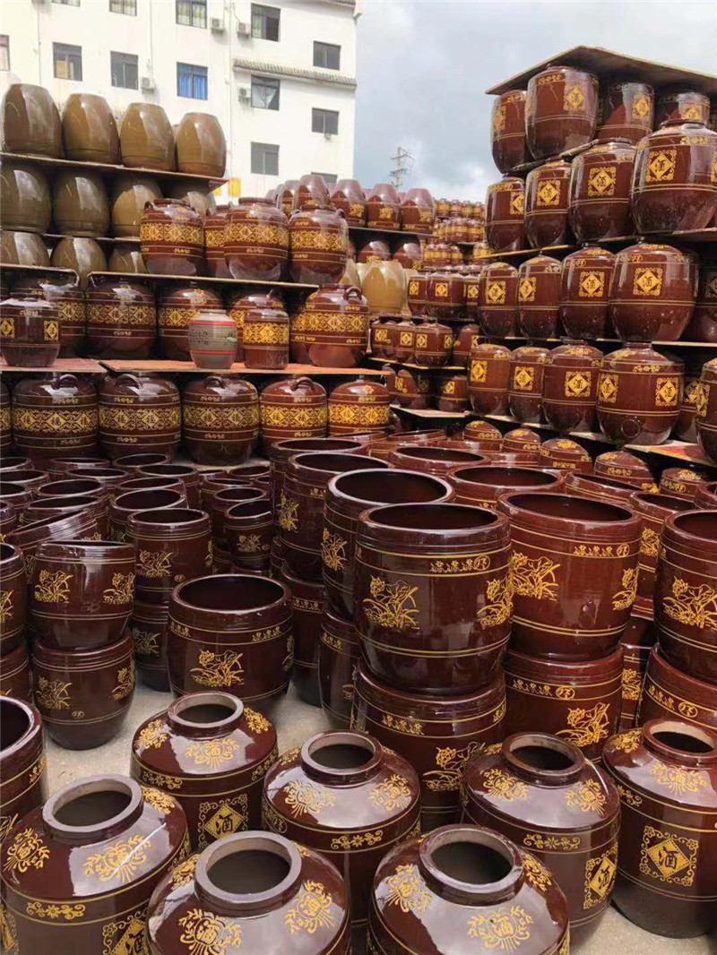 50-140斤陶瓷水缸(火红釉竹)